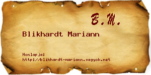 Blikhardt Mariann névjegykártya