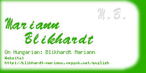 mariann blikhardt business card